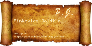 Pinkovics Jolán névjegykártya
